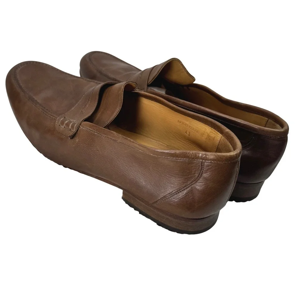 Bexley Monterenzio Penny Loafers Men EU 43 US 10 Brown Leather Blake Dress Shoes